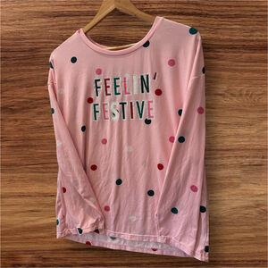 Joypun Pink Festive‎ Long Sleeve Shirt Women's M
